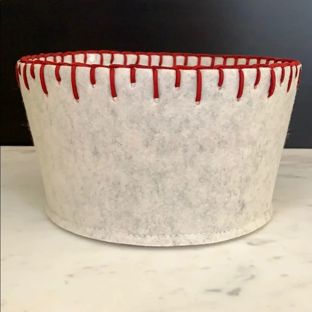 Threshold White & Red Round Storage Bin